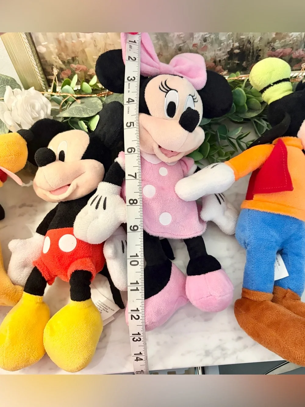 Lot of 4 Disney Plushies Mickey, Minnie, Goofy & Pluto